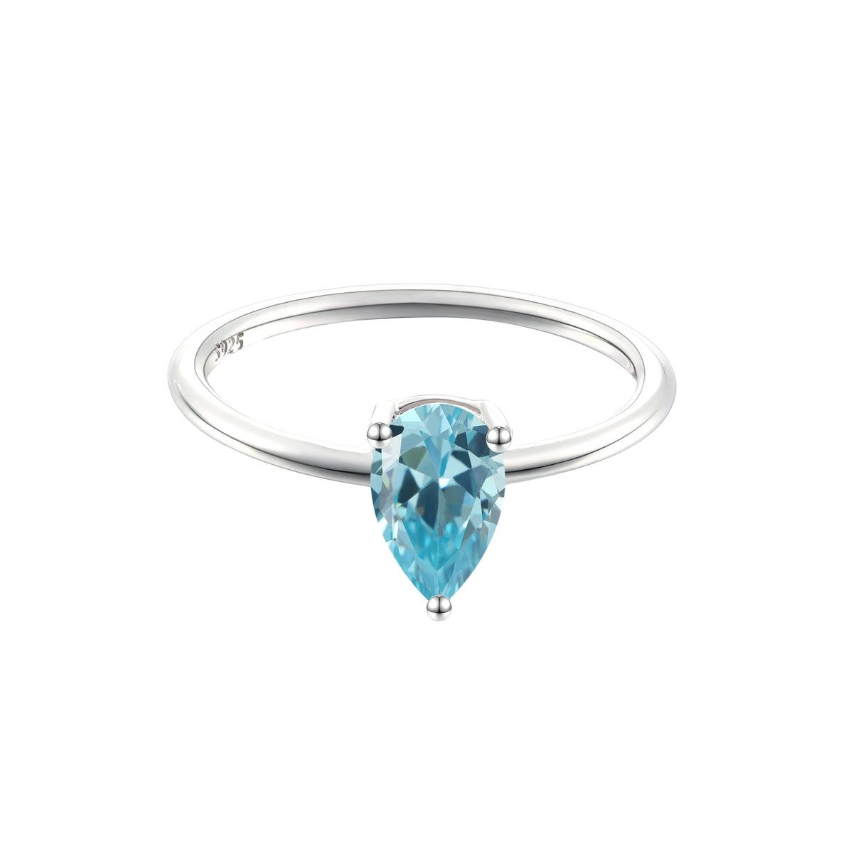 Birthstone Ring März (hellblau) - 103