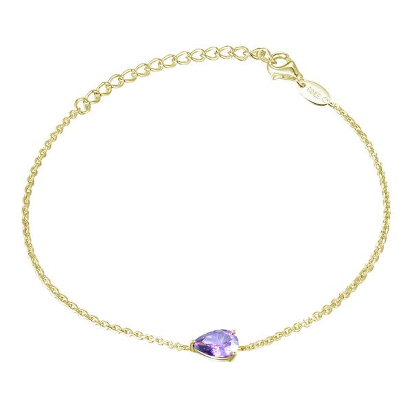 Birthstone Armband Februar (lila) - 2