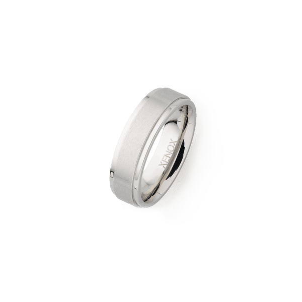 Partnerring aus Edelstahl Mitte matt - X2227